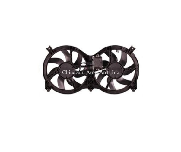 14-15 NISSAN PATHFINDER HYBRID RADIATOR COOLING FAN ASSEMBLY- DUAL FANS- W/ CONTROL MODULE  214813JA0E, NI3115149