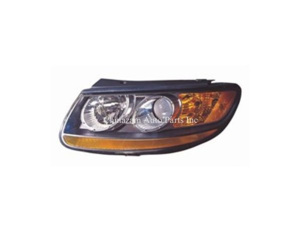 10-12 Santa FE HEADLAMP ASSEMBLY, LH (DRIVER SIDE)- HALOGEN- AMBER REFLECTOR- CAPA CERTIFIED 921010W100, HY2502156