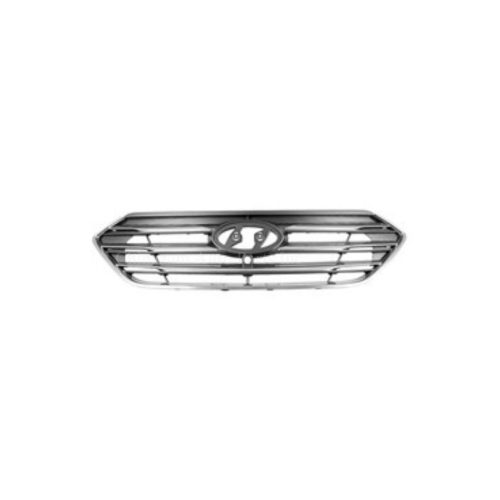 17-18 Santa FE SPORT GRILLE ASSEMBLY- MATTE GREY- W/ MATTE CHROME- W/O CAMERA HOLE  863514Z500, HY1200201 CAPA CERTIFIED