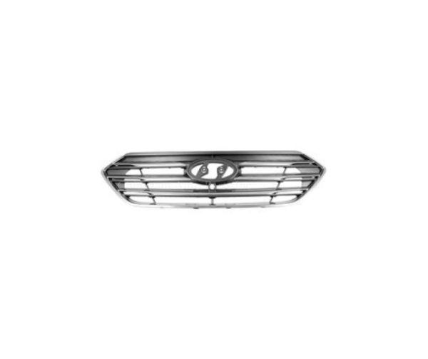 17-18 Santa FE SPORT GRILLE ASSEMBLY- MATTE GREY- W/ MATTE CHROME- W/O CAMERA HOLE  863514Z500, HY1200201 CAPA CERTIFIED
