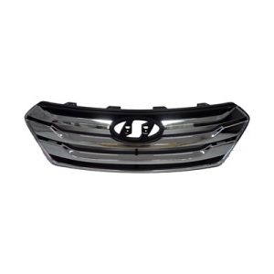 13-14 Santa Fe-Sport GRILLE ASSEMBLY- MATTE BLACK- W/ ALL CHROME MOULDINGS 863502W010, HY1200163