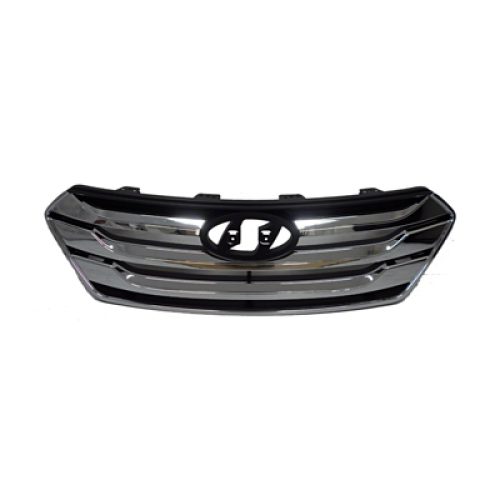 13-14 Santa Fe-Sport GRILLE ASSEMBLY- MATTE BLACK- W/ ALL CHROME MOULDINGS 863502W010, HY1200163