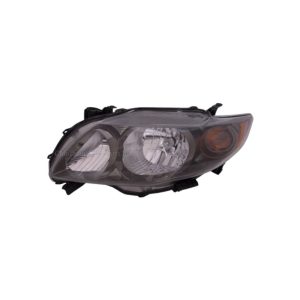 09-10 TOYOTA COROLLA SEDAN HEADLAMP ASSEMBLY LH (DRIVER SIDE)- W BLACK TRIM -S / XRS MODEL CAPA CERTIFIED 8115002680, TO2502183