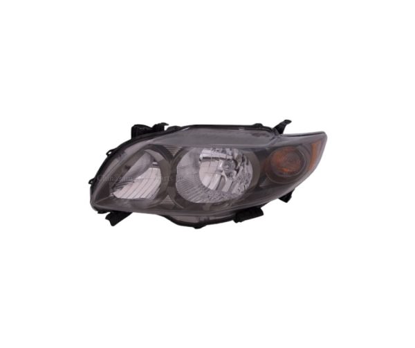 09-10 TOYOTA COROLLA SEDAN HEADLAMP ASSEMBLY LH (DRIVER SIDE)- W BLACK TRIM -S / XRS MODEL CAPA CERTIFIED 8115002680, TO2502183