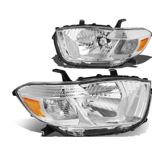 08-10 TOYOTA HIGHLANDER SET LEFT+RIGHT HEADLIGHTS  HALOGEN- BASE/ SE / LIMITED  MODEL- JAPAN BUILT 8117048460 & 8113048470 TO2502176 & TO2503176