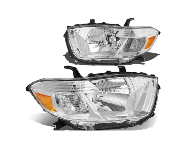 08-10 TOYOTA HIGHLANDER SET LEFT+RIGHT HEADLIGHTS  HALOGEN- BASE/ SE / LIMITED  MODEL- JAPAN BUILT 8117048460 & 8113048470 TO2502176 & TO2503176